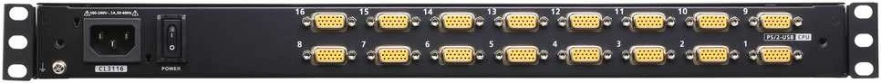Aten jungiklis ATEN CL3116NX KVM jungiklis, TFT 18,5 col., VGA, PS/2-USB, 16 prievadų, CH sistema