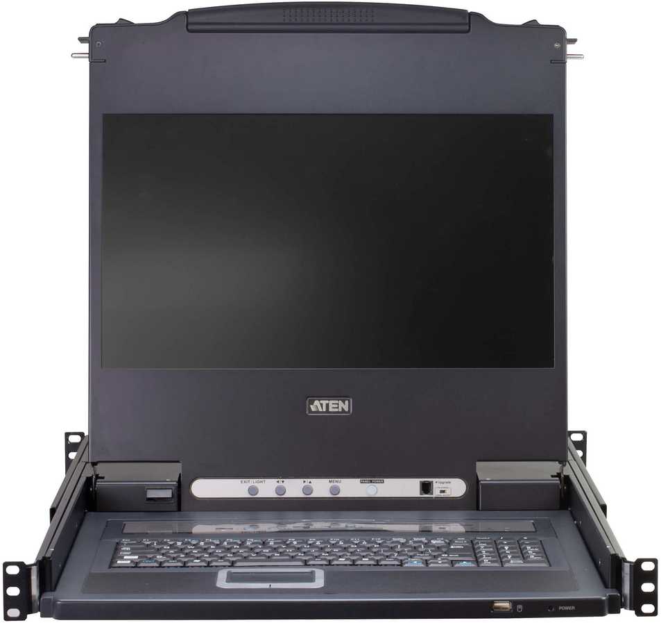 „Aten“ komutatorius CL5708MW LCD KVM komutatorius, 43 cm pločio, USB-PS/2, VGA, 8 prievadai, JK išdėstymas