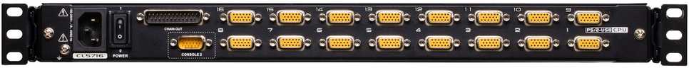 Aten International Co Aten jungiklis ATEN CL5716MW LCD KVM jungiklis 43 cm pločio, USB-PS/2, VGA, 16 prievadų, DE išdėstymas