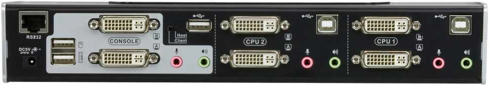 ATEN CS1642A-AT-G ATEN CS1642A 2 prievadų DVI dvigubo vaizdo USB 2.0 KVMP jungiklis, 2.1 erdvinis garsas