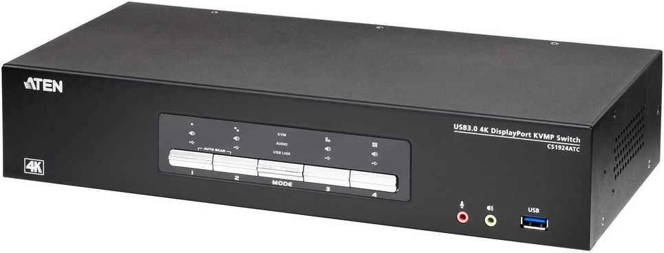 Aten ATEN CS1924ATC jungiklis 4 prievadų USB 3.0 4K DisplayPort KVM jungiklis, skirtas ATC