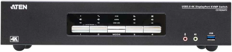 Aten ATEN CS1924ATC jungiklis 4 prievadų USB 3.0 4K DisplayPort KVM jungiklis, skirtas ATC