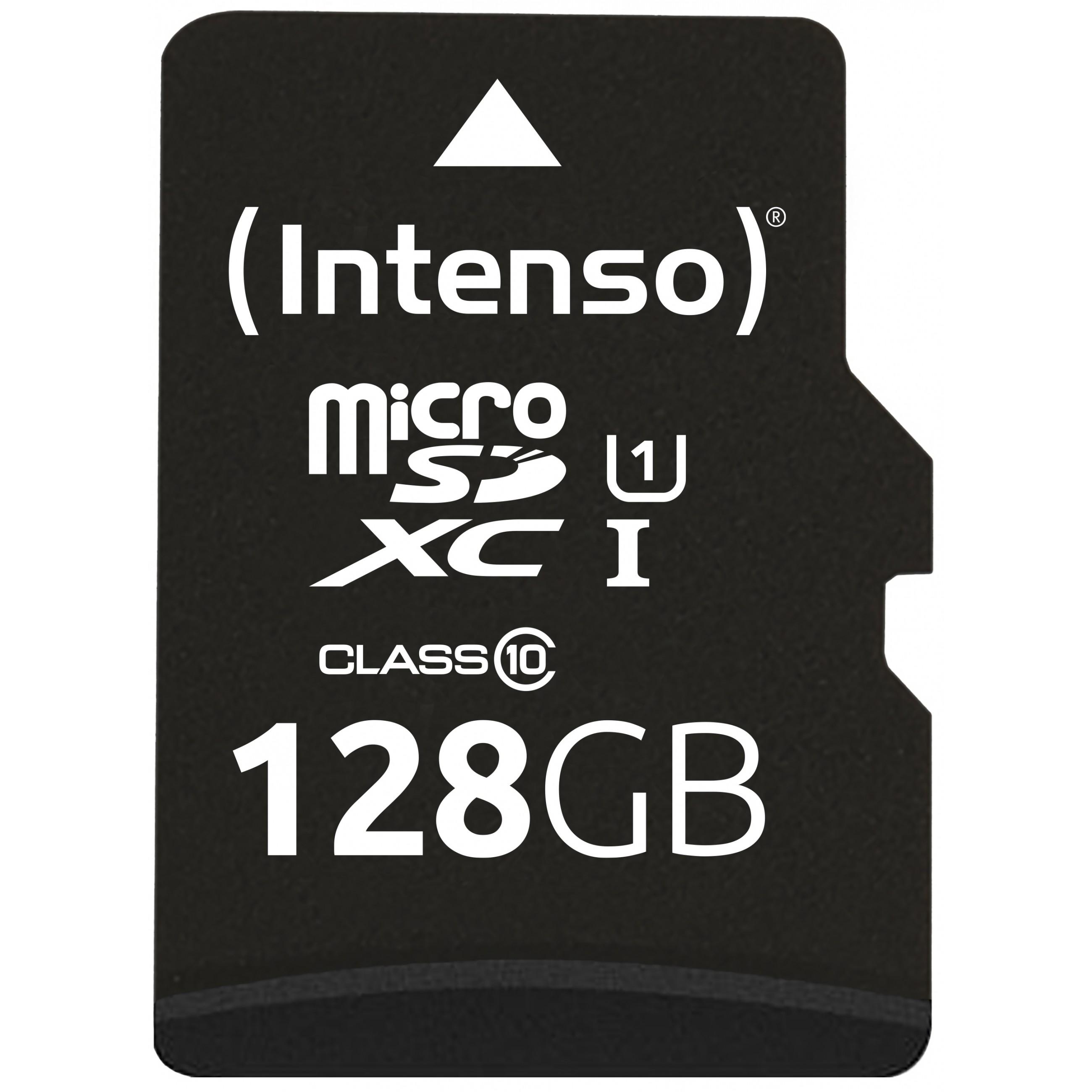 Atminties kortelė „Intenso SD MicroSD“ kortelė 128 GB SD-HC UHS-I su SD adapteriu, mažmeninė prekyba