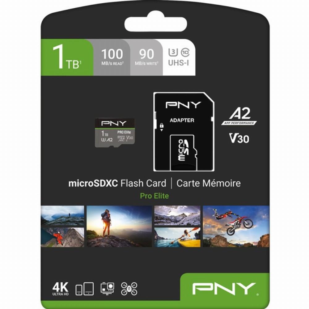 Atminties kortelė PNY PRO Elite Micro SDXC 1TB + Adapteris SD