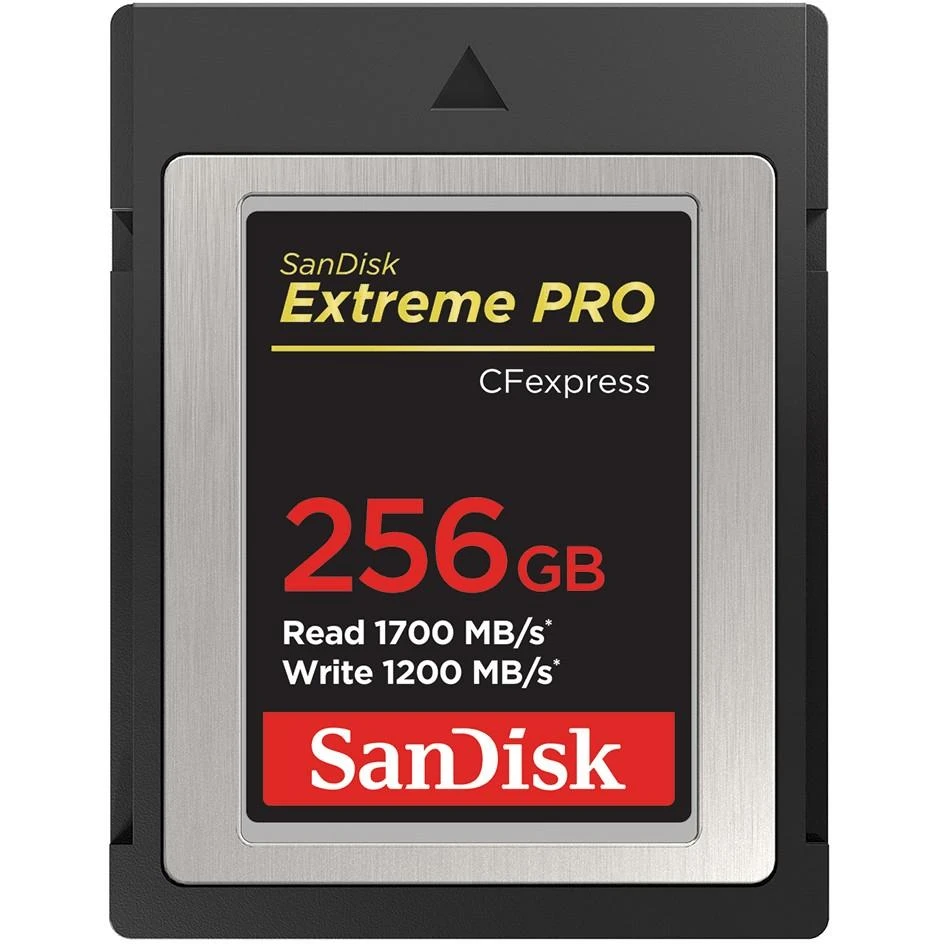 SanDisk CFexpress 256GB kortelės priekinis vaizdas