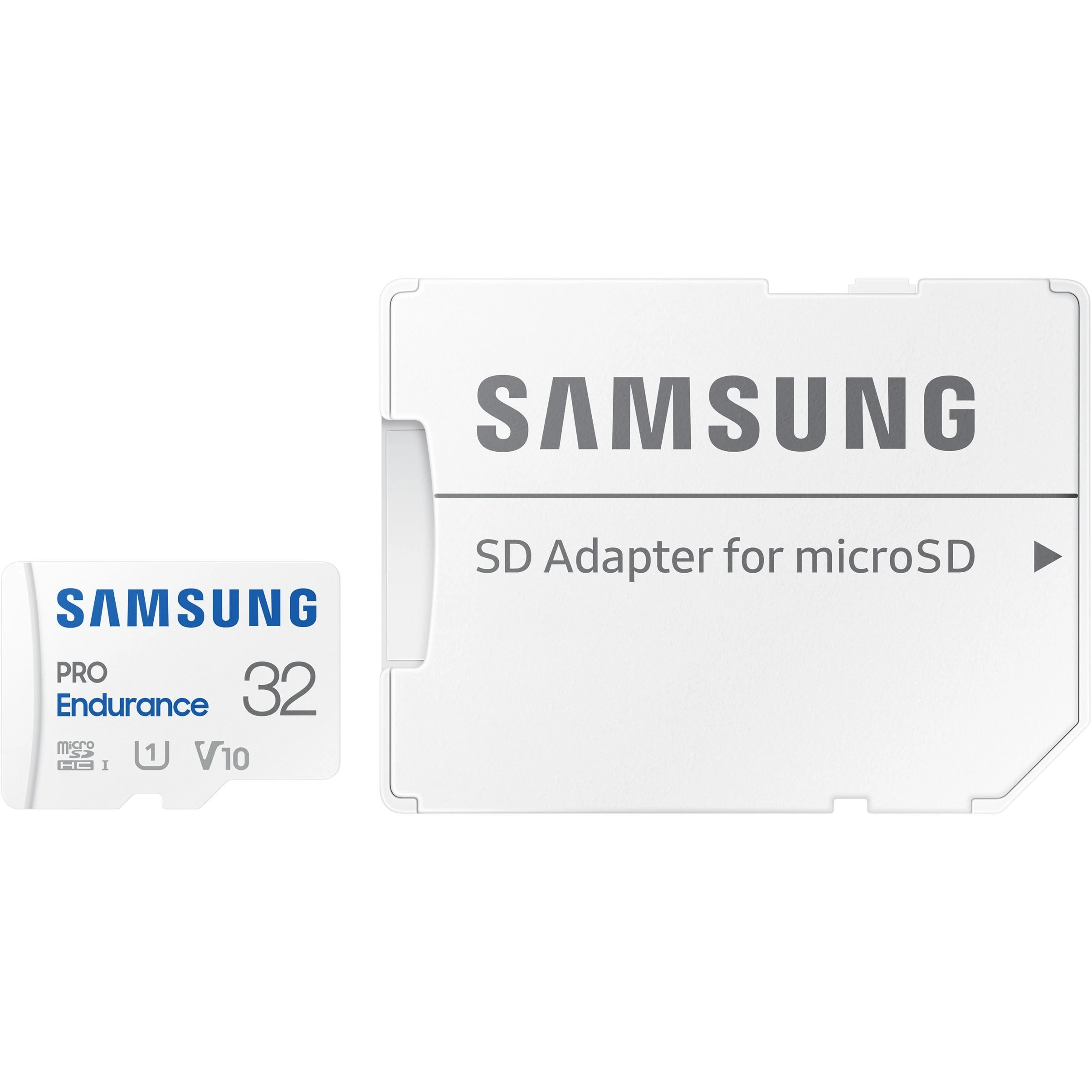 Atminties kortelė SAMSUNG PRO Endurance Micro SD Class10 32GB su R100/W30 adapteriu, veikimo laikas 17520 valandų