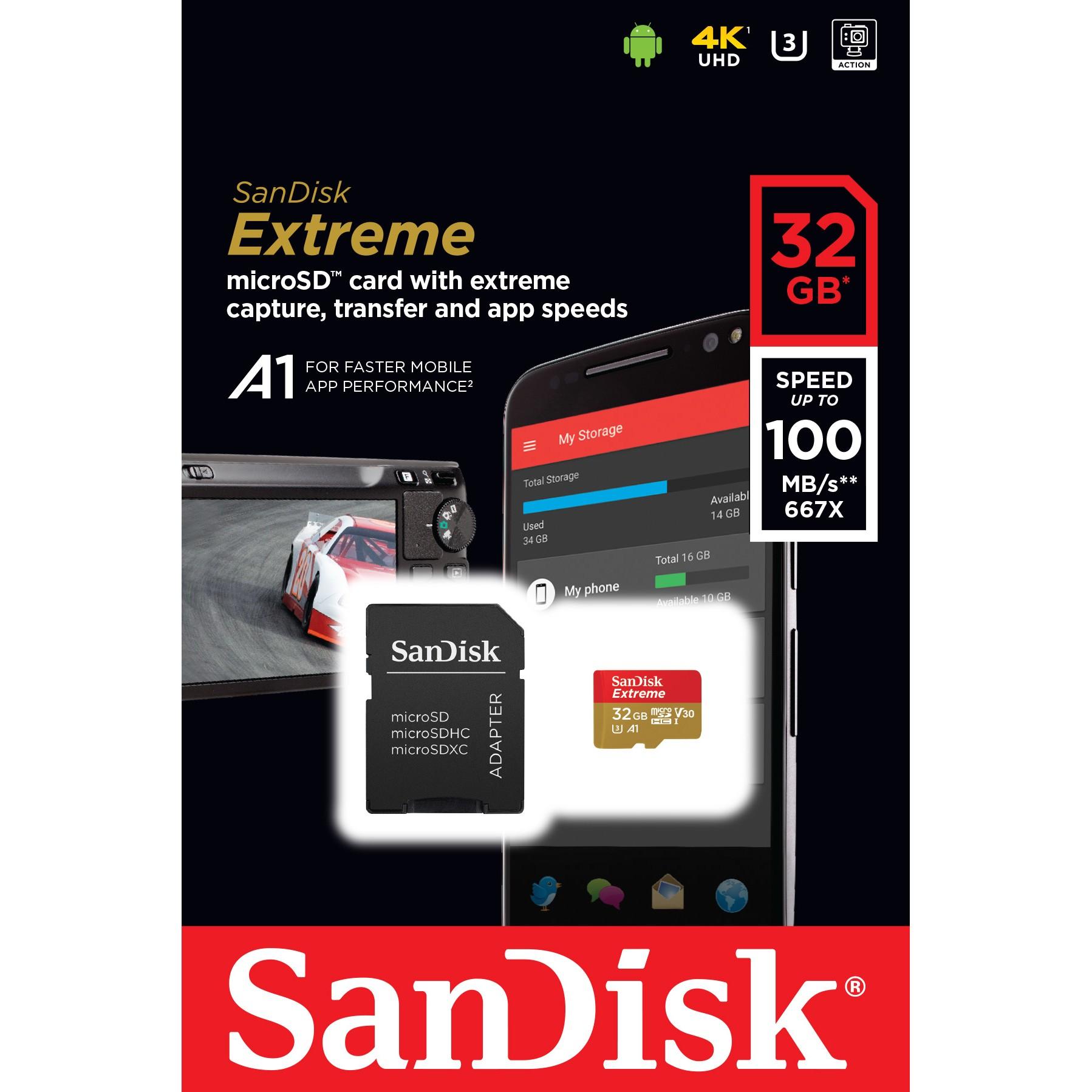Atminties kortelė Sandisk Extreme microSDHC UHS-I 32GB