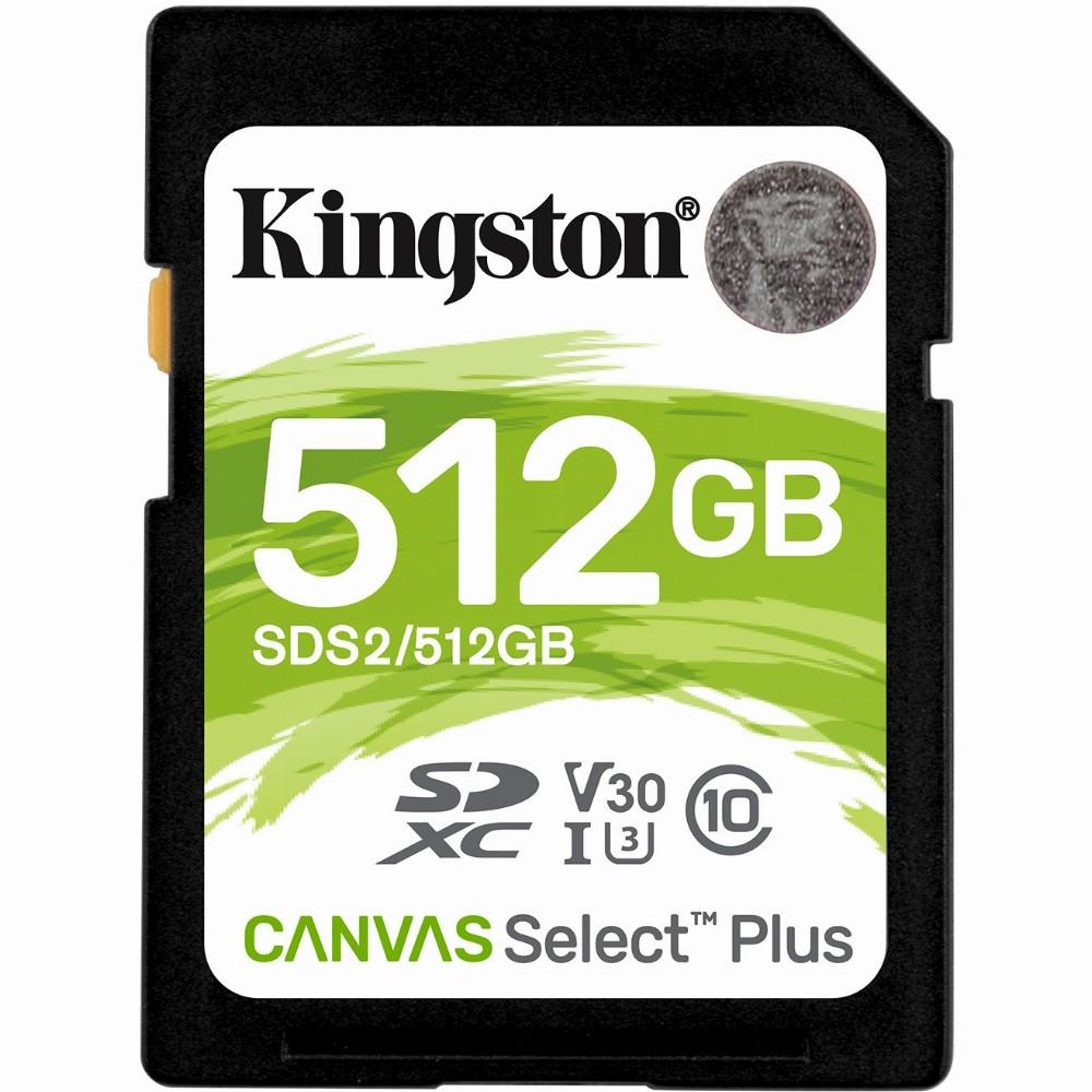 Atminties kortelė KINGSTON 512GB SDXC Canvas Select Plus 100R C10 UHS-I U3 V30