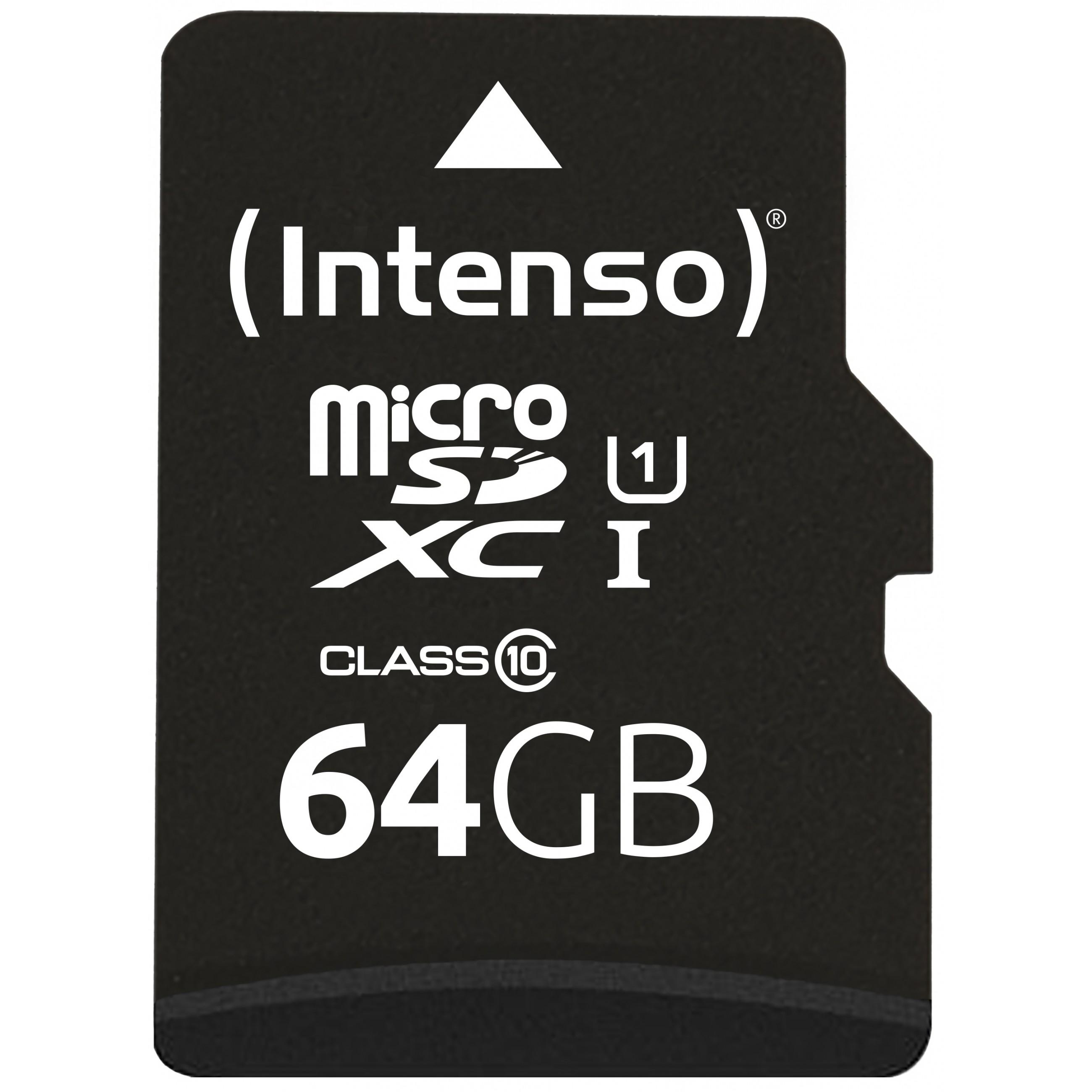 Atminties kortelė Intenso Micro SDXC 64GB 10 klasės UHS-I U1 našumas