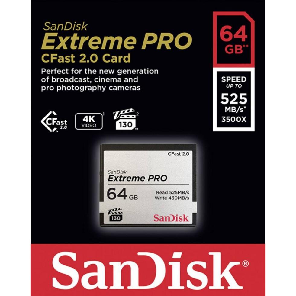 Atminties kortelė SanDisk CFAST 2.0 VPG130 64GB Extreme Pro SDCFSP-064G-G46D
