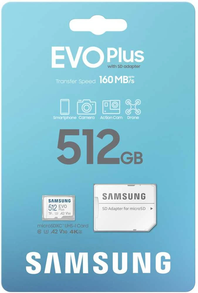 Atminties kortelė Samsung EVO PLUS microSDXC 512GB UHS-I U3