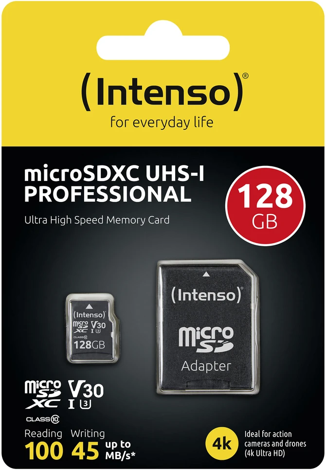 Atminties kortelė ATMINTIS Micro SDXC 128GB C10 SU ADAPTERIU 3433491 INTENSO