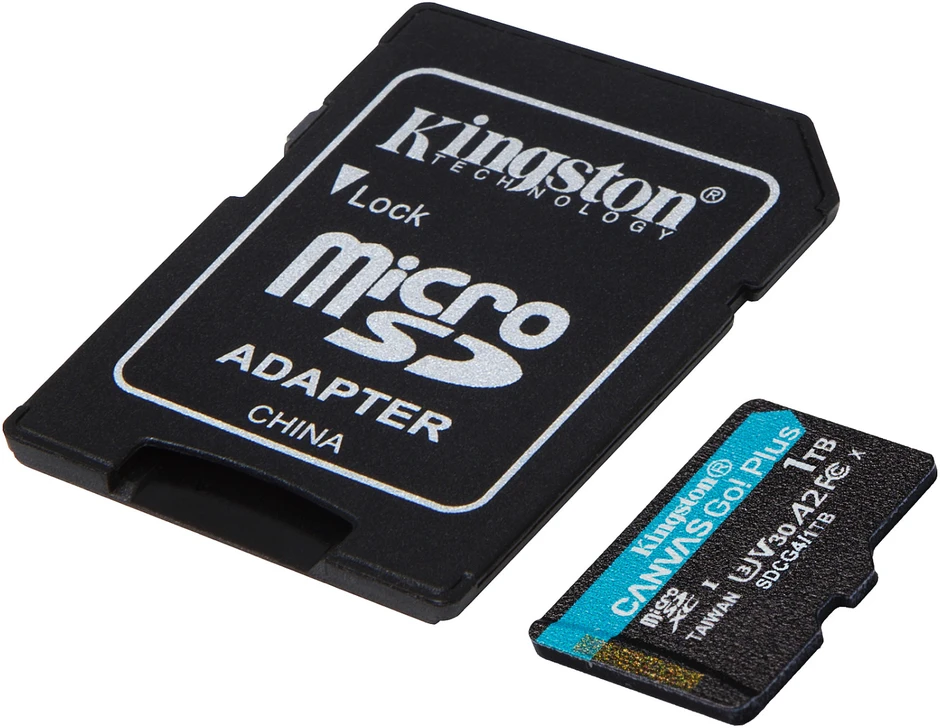 Atminties kortelė Kingston Technology 1TB Micro SDXC Canvas Go Plus Gen4 200MB/s A2 U3 V30 kortelė + adapteris