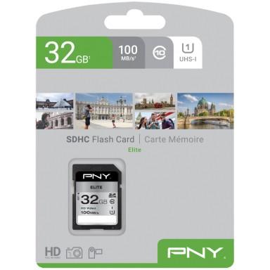 Atminties kortelė Pny Technologies Karta PNY Elite SDHC 32 GB Class 10 UHS-I/U1 (P-SD32GU1100EL-GE)