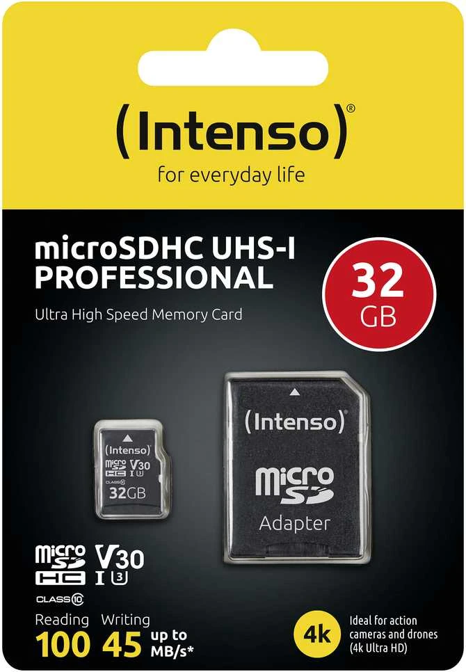 ATMINTIS Micro SDHC 32GB C10 SU ADAPTERIU 3433480 INTENSO