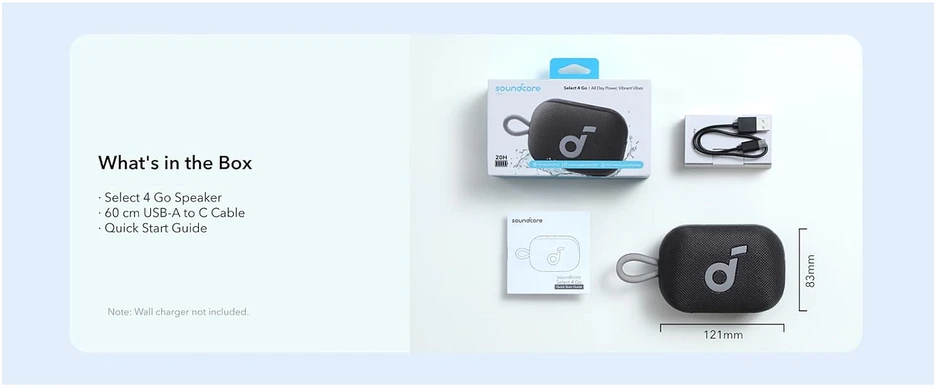 Nešiojama kolonėlė Anker Soundcore Select 4 Go, Juodos spalvos