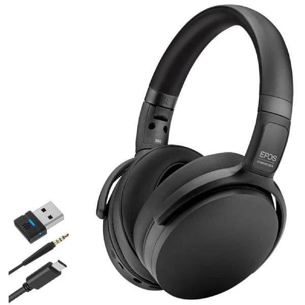 Sennheiser Epos Adapt 360 BT ANC stereofoninės ausinės, belaidės, Juodos spalvos