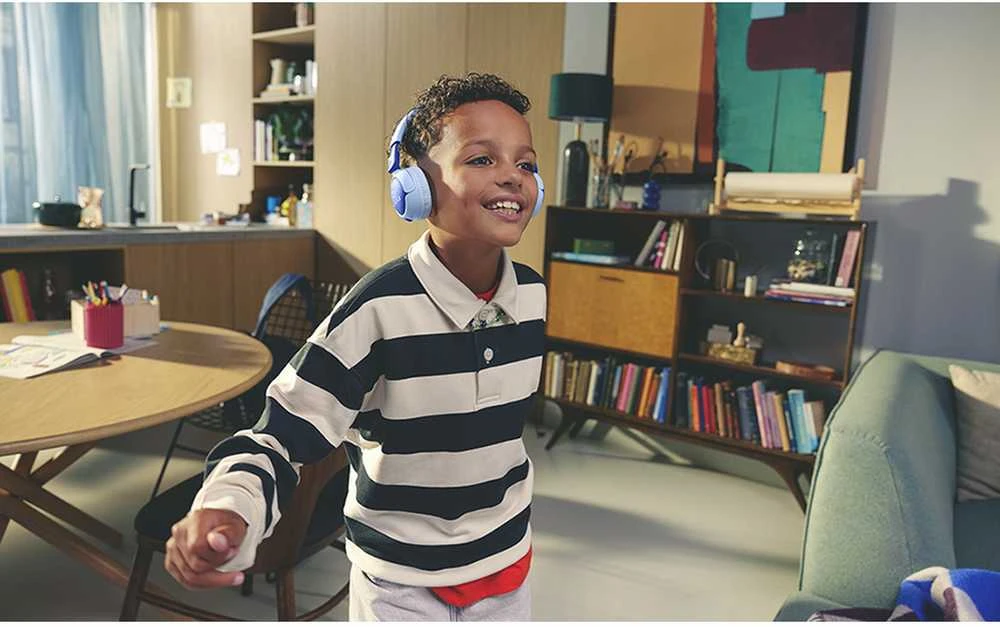 Mėlynos JBL Junior 320BT ausinės vaiko galvai
