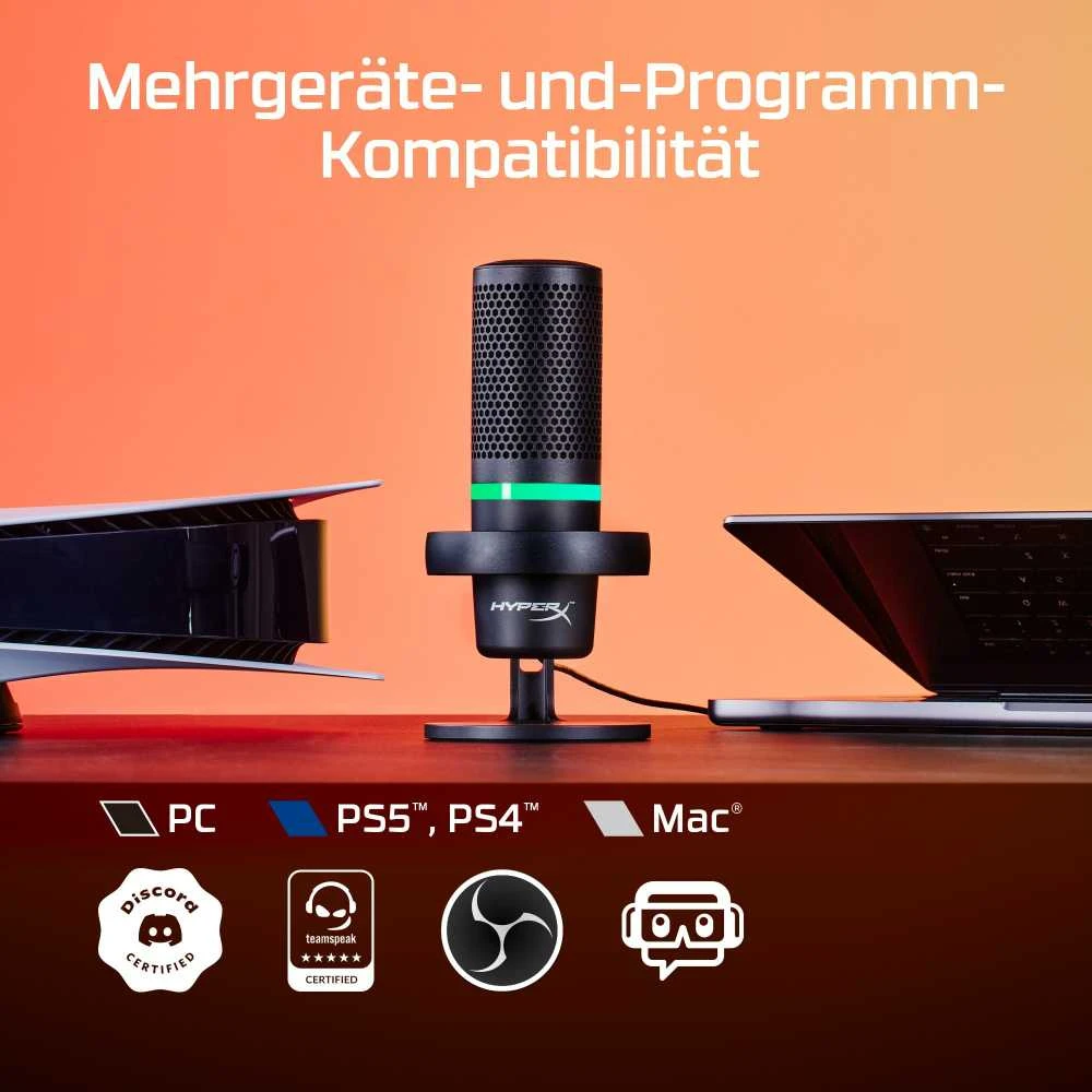 HyperX DuoCast USB mikrofonas, juodas