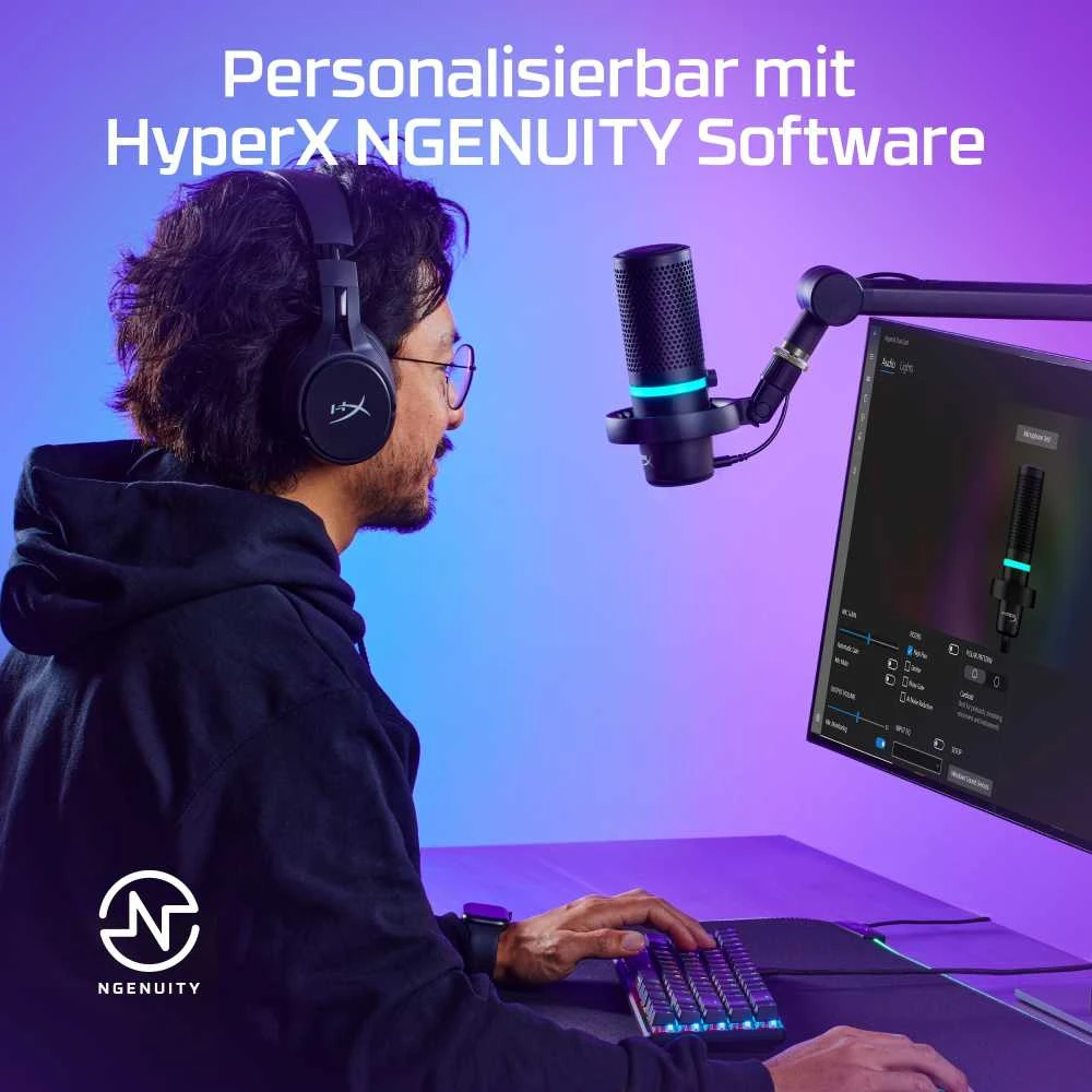HyperX DuoCast USB mikrofonas, juodas
