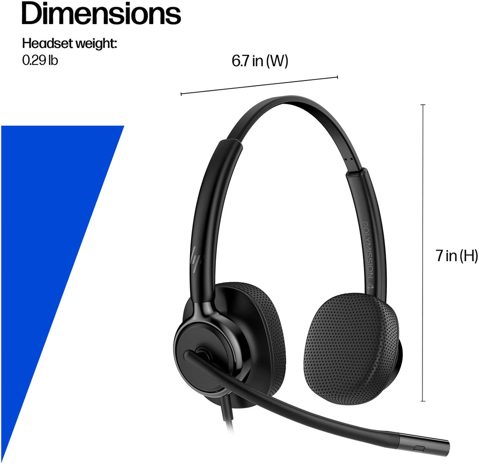 Hewlett Packard (HP) HP Poly Mission 425 Stereo USB Ausinės su laidu