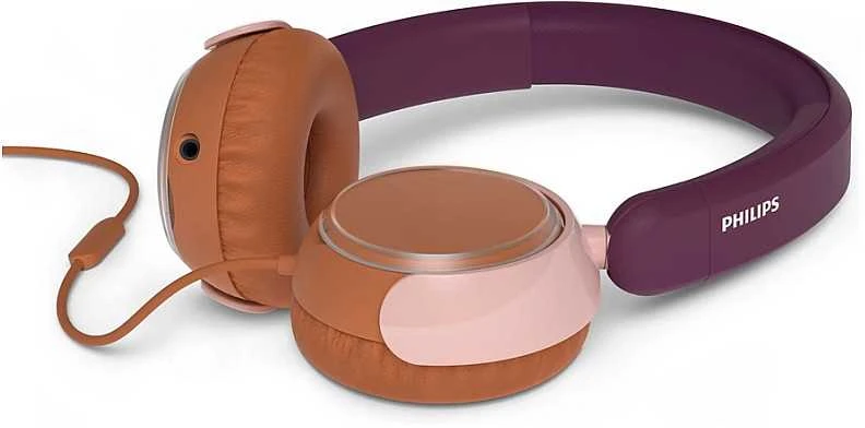 Laidinės vaikiškos ausinės Philips TAK2000MP/00, violetinės ir rudos spalvos