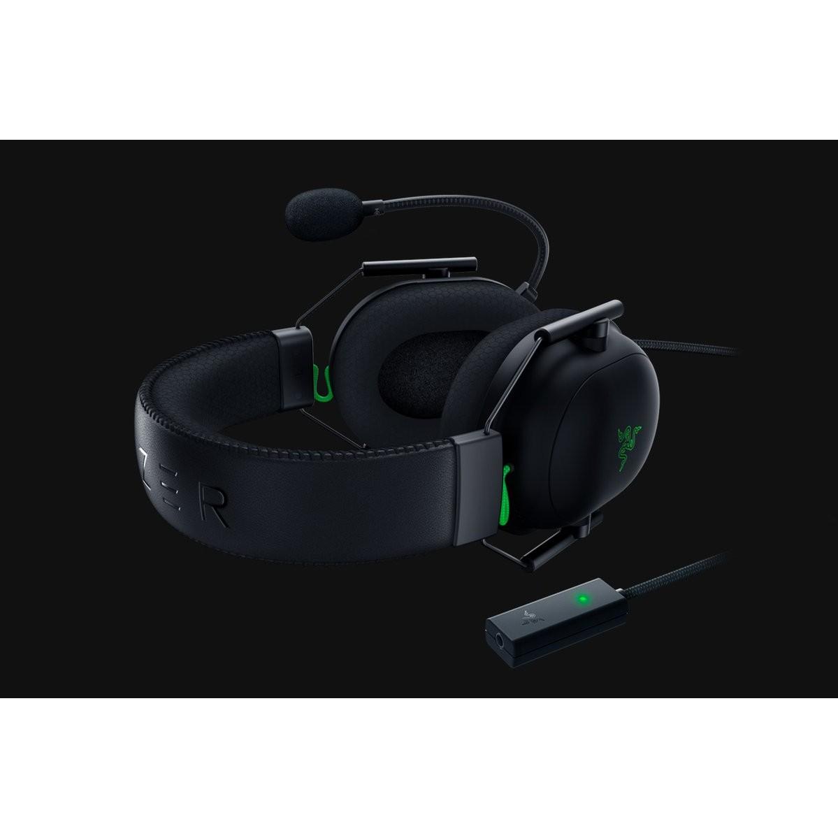 Esports THX Spatial Audio Žaidimų Ausinės Razer BlackShark V2 + USB garso plokštė, Juodos