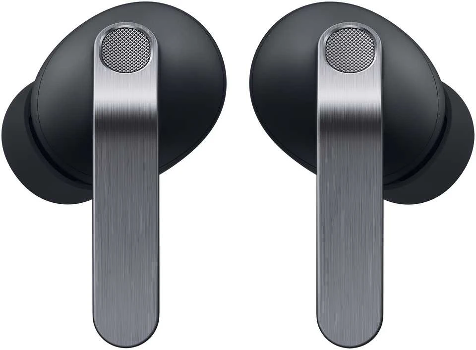 Samsung Galaxy Buds4 Pro juodos su metaliniais koteliais