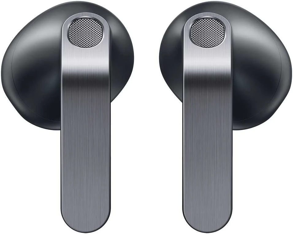 Samsung Galaxy Buds4 juodos ausinės – priekinis vaizdas
