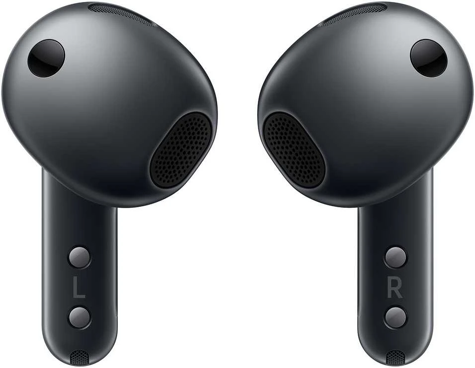 Samsung Galaxy Buds4 juodos ausinės iš vidaus