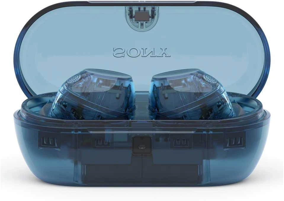 Ausinės Sony WF-C710N, Permatomos mėlynos