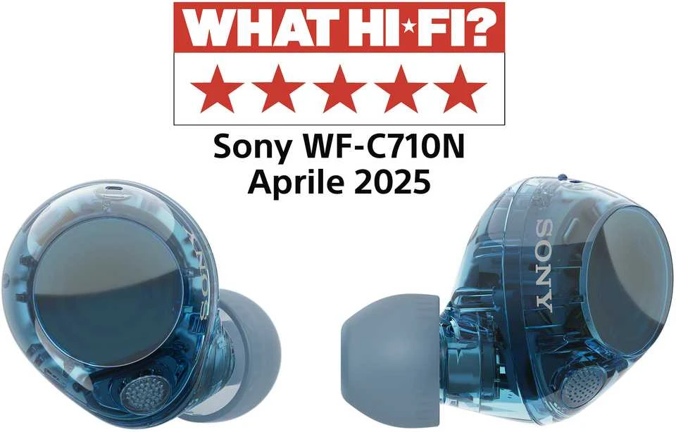 Ausinės Sony WF-C710N, Permatomos mėlynos