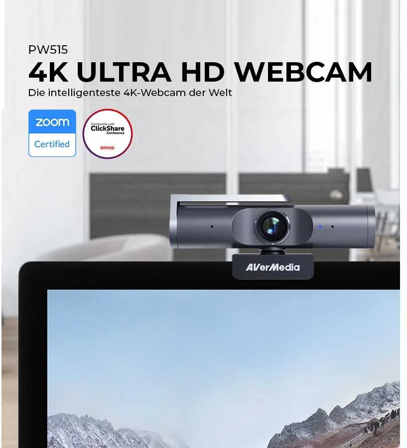 Internetinė kamera AVerMedia AVerMedia Webcam, Live Stream Cam 515 (PW515), 4K HDR