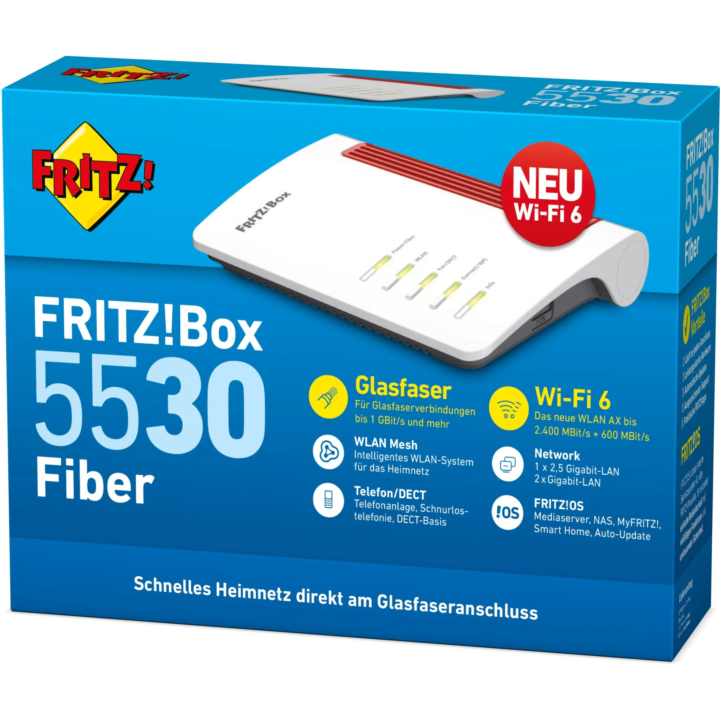 AVM Fritz! Box 5530 Fiber WLAN Maršrutizatorius VoIP - Maršrutizatorius - Wifi-6