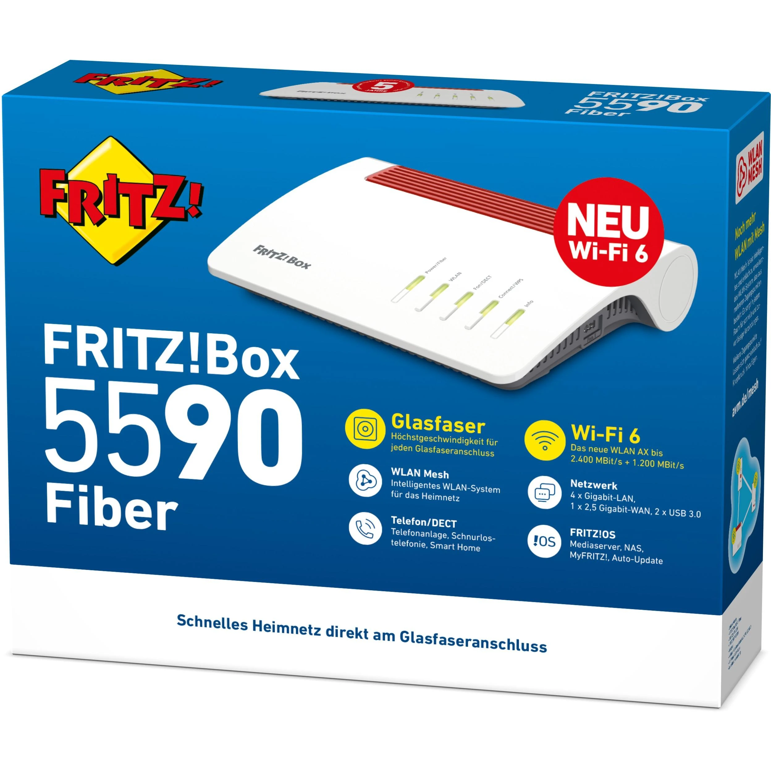 AVM Fritz! Box 5590 Fiber WLAN Maršrutizatorius - Maršrutizatorius - Wifi-6
