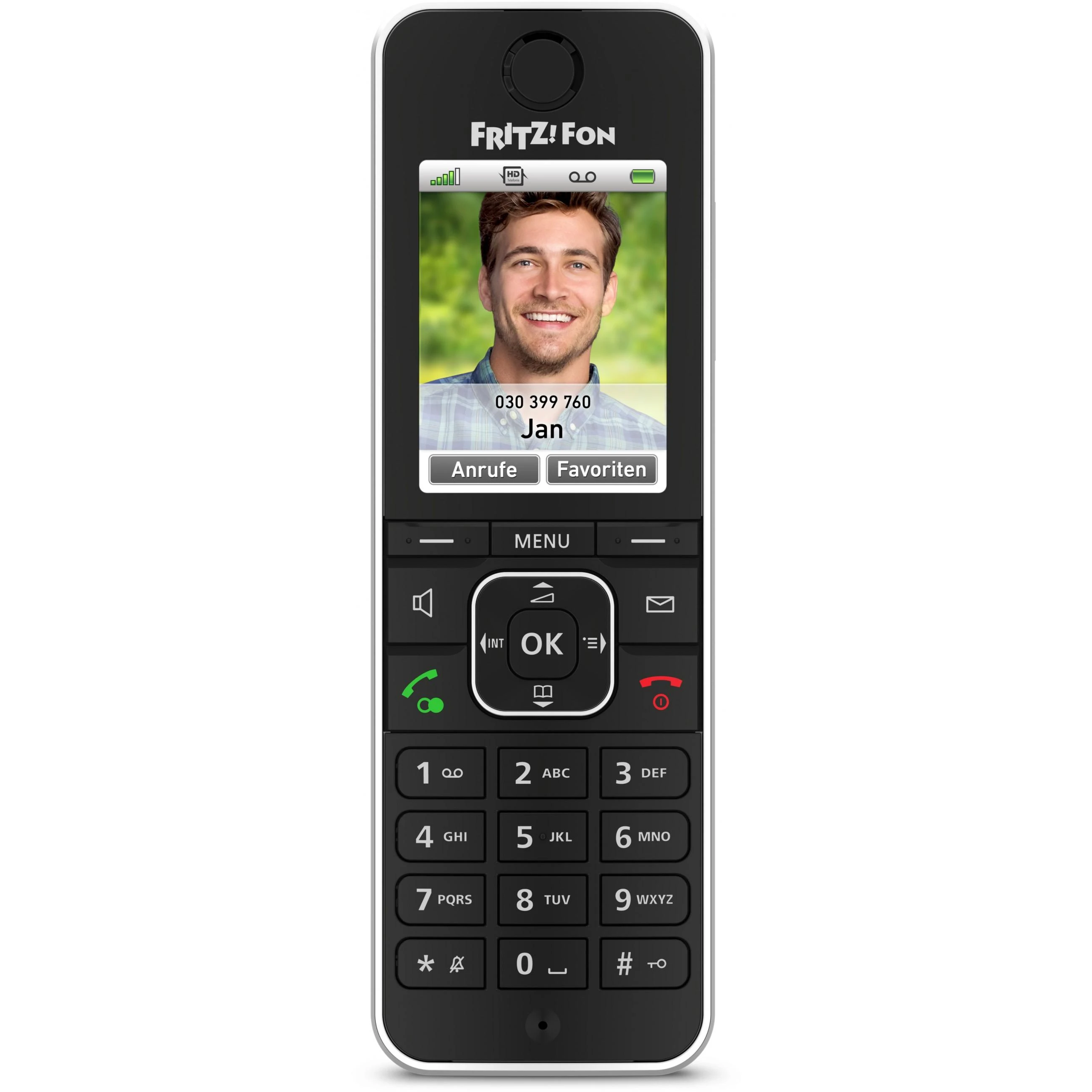 AVM Fon FRITZ! C6 DECT telefonas Skambintojo ID Juoda