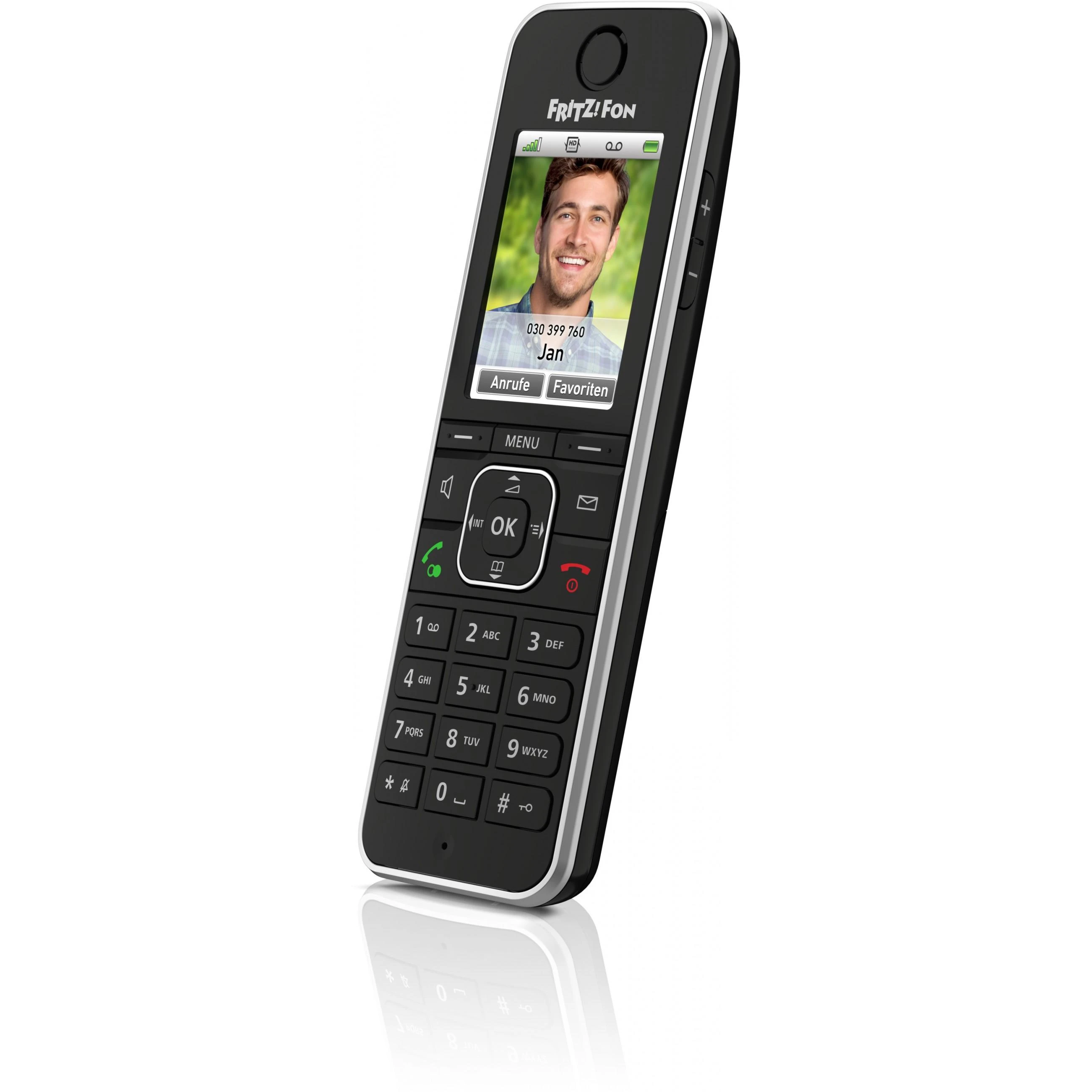 AVM Fon FRITZ! C6 DECT telefonas Skambintojo ID Juoda
