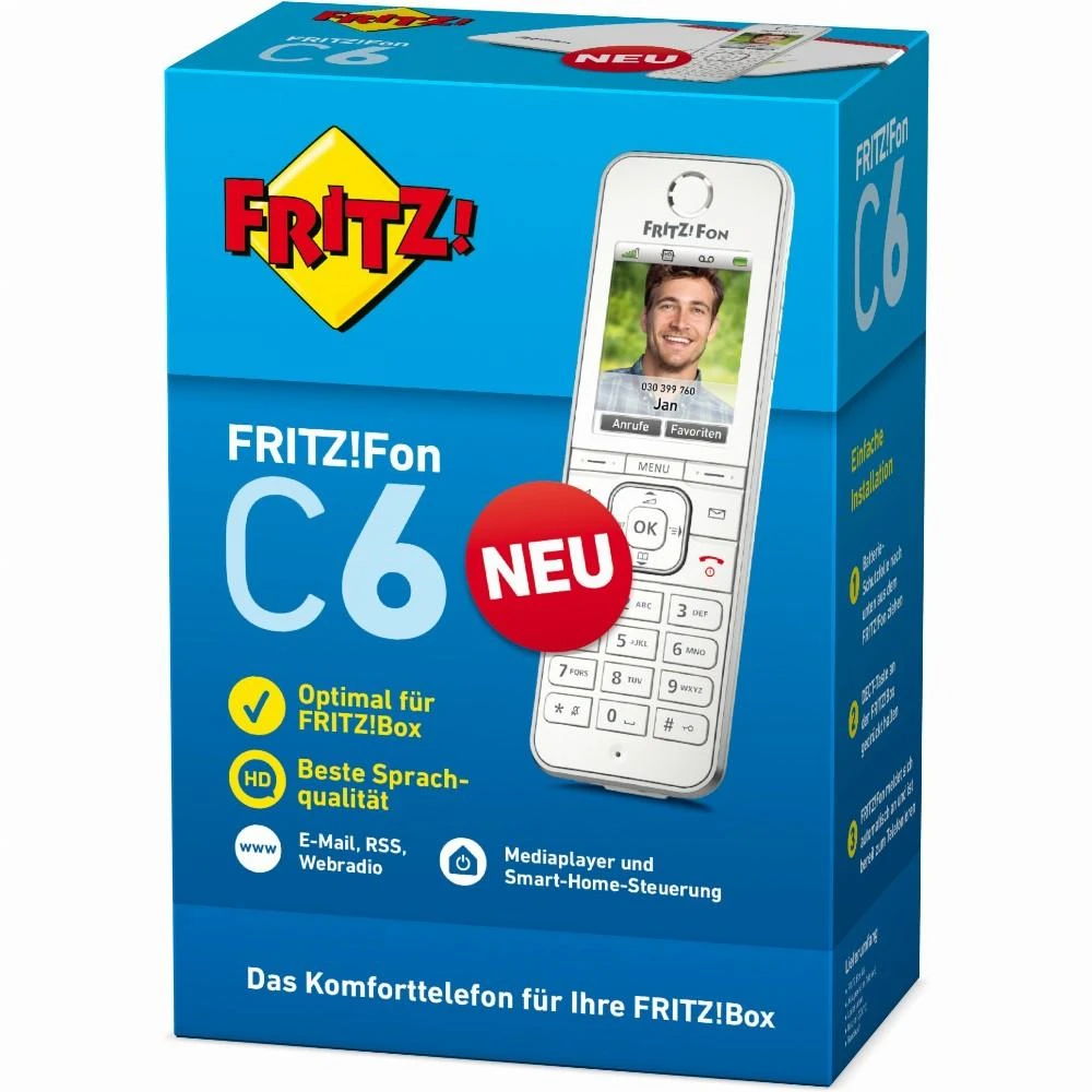 AVM FRITZ!Fon C6 DECT telefonas Balta Skambintojo ID