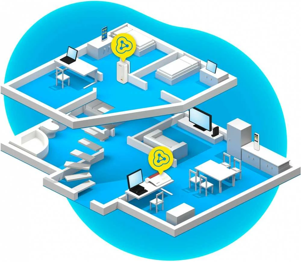 Maršrutizatorius AVM FRITZ! Powerline 1260E 1200 Mbit/ai Ethernet LAN jungtis „Wi-Fi“ Balta 1 vnt