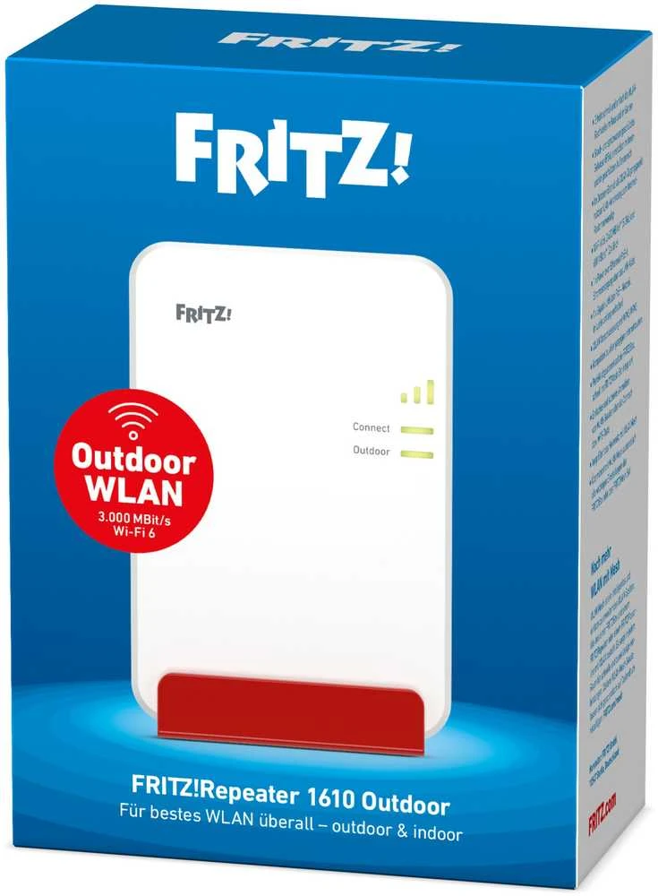 Maršrutizatorius AVM FRITZ! Repeater 1610 Outdoor - baltas, Einsetzbar im Innen- und im geschtzten Auenbereich (IP54)