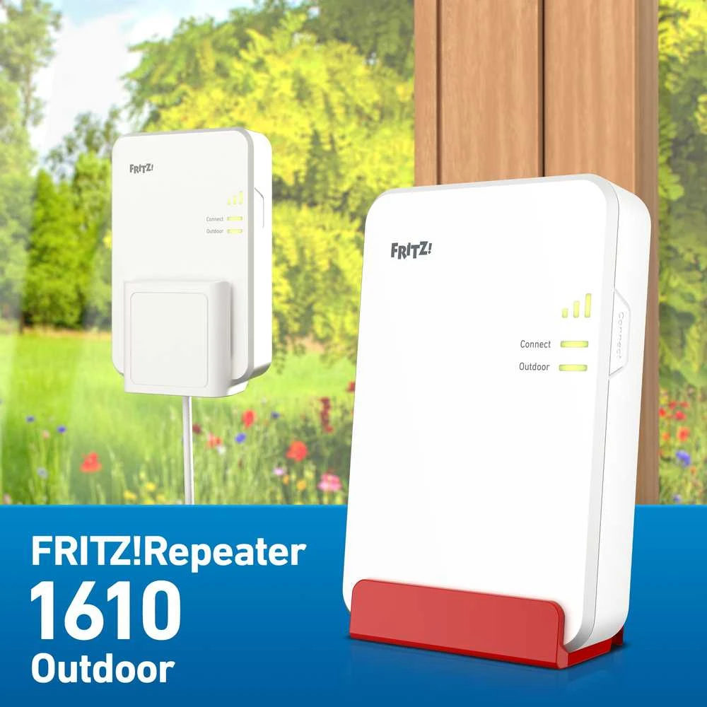 Maršrutizatorius AVM FRITZ! Repeater 1610 Outdoor - baltas, Einsetzbar im Innen- und im geschtzten Auenbereich (IP54)