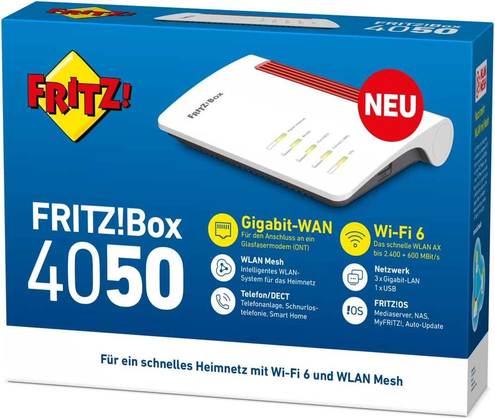 Maršrutizatorius AVM Fritz!Box 4050 AX Wifi-6