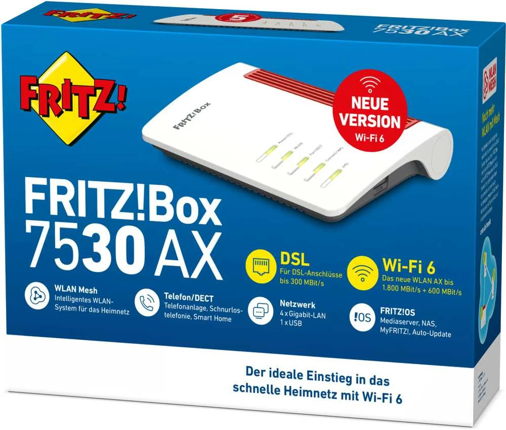 Maršrutizatorius AVM Fritz!Box 7530 AX Wifi-6