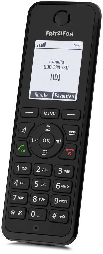 FRITZ! AVM Fon M3, DECT telefonas, belaidis ragelis, garsiakalbis, 300 įrašų, skambinančiojo ID, juodas