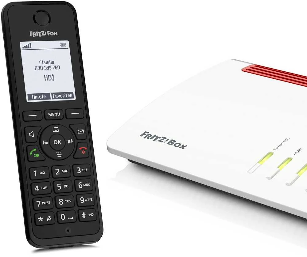 FRITZ! AVM Fon M3, DECT telefonas, belaidis ragelis, garsiakalbis, 300 įrašų, skambinančiojo ID, juodas