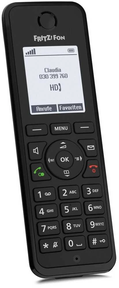 FRITZ! AVM Fon M3, DECT telefonas, belaidis ragelis, garsiakalbis, 300 įrašų, skambinančiojo ID, juodas
