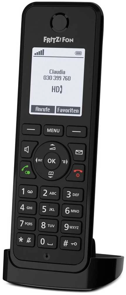 FRITZ! AVM Fon M3, DECT telefonas, belaidis ragelis, garsiakalbis, 300 įrašų, skambinančiojo ID, juodas