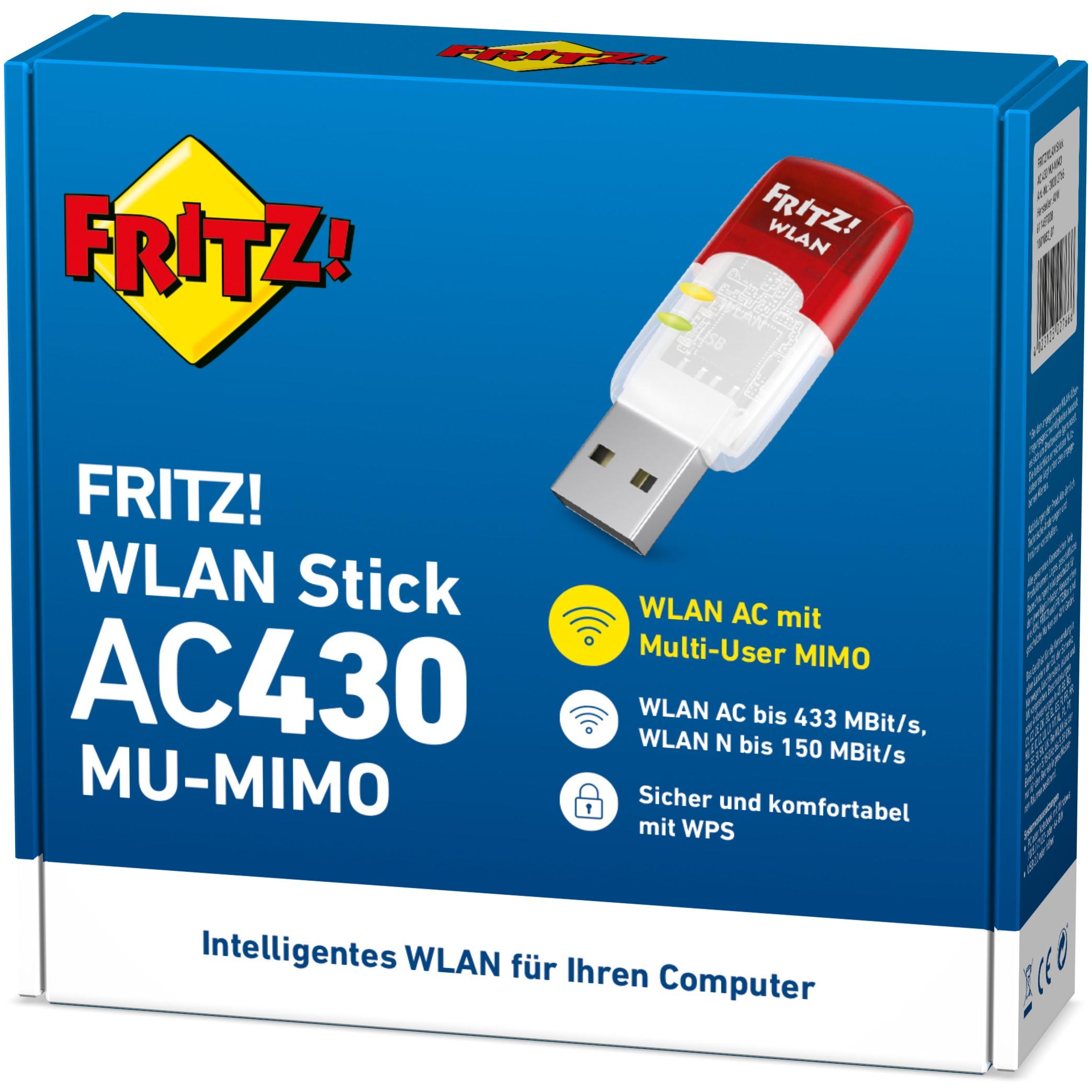 AVM FRITZ!WLAN Stick AC 430 MU-MIMO 433 Mbit/ai