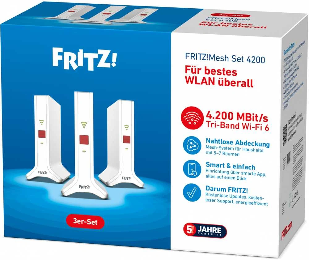 Maršrutizatorius Nezatříděno AVM AVM FRITZ tinklelio rinkinys 4200 3 vnt. pakuotė