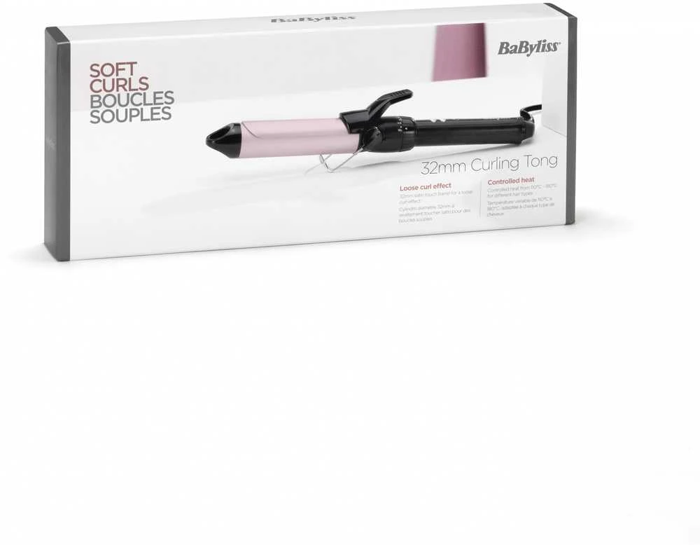 BABYLISS Plaukų garbanojimo žnyplės C325E Sublim Touch Curling Iron Barrel diameter 25 mm, Temperature (min) 150 °C, Temperature (max) 180 °C, Number of heating levels 10, Ekranas No, Juodas/pink, Yes, Yes, Yes